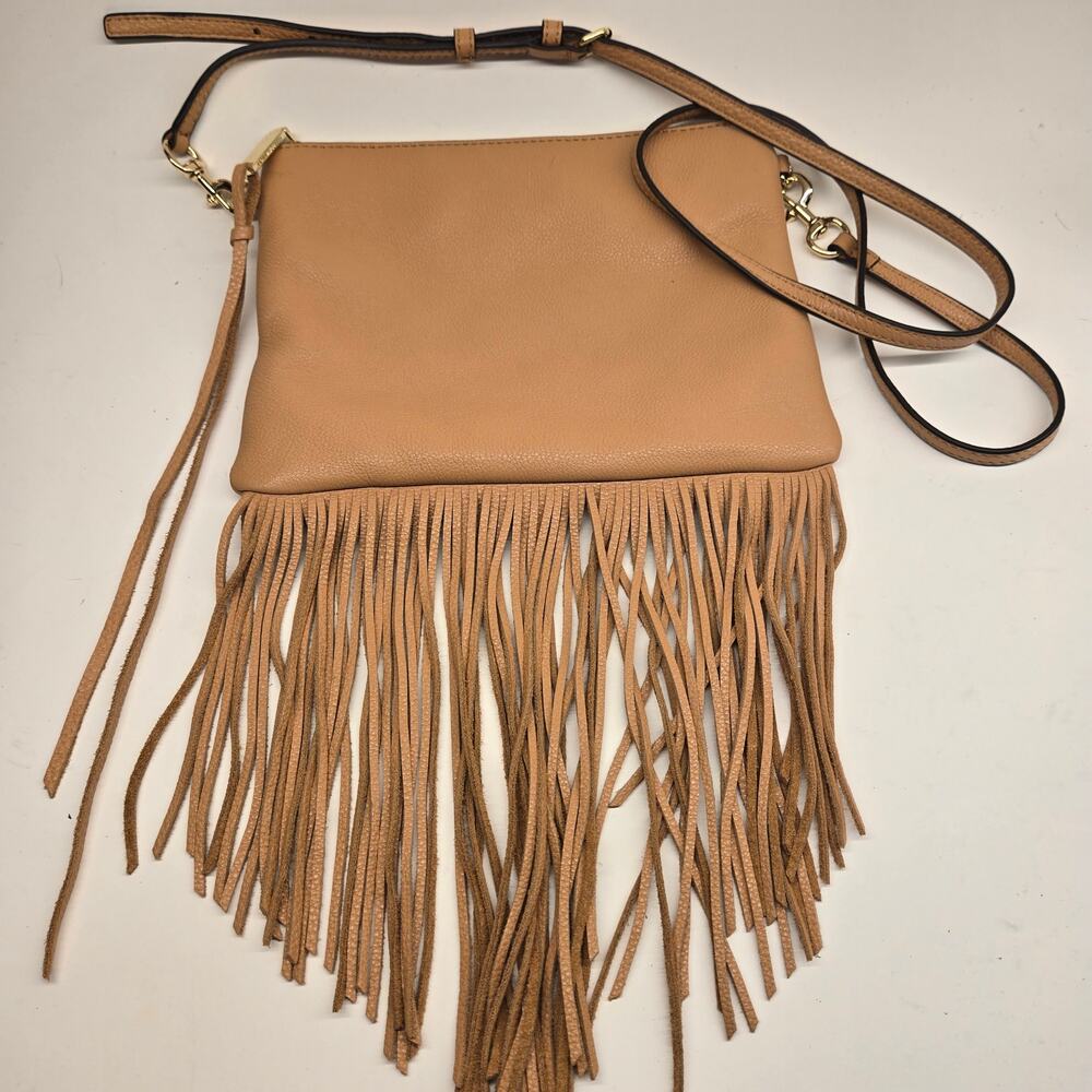 Rebecca Minkoff Tan Leather Fringe Crossbody Bag - Boho Western - Picture 4 of 9
